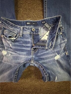 BKE Aiden Women’s 28x30 Distressed Bootcut Stretch Jeans